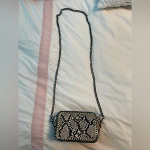 Snakeskin cross body chain bag